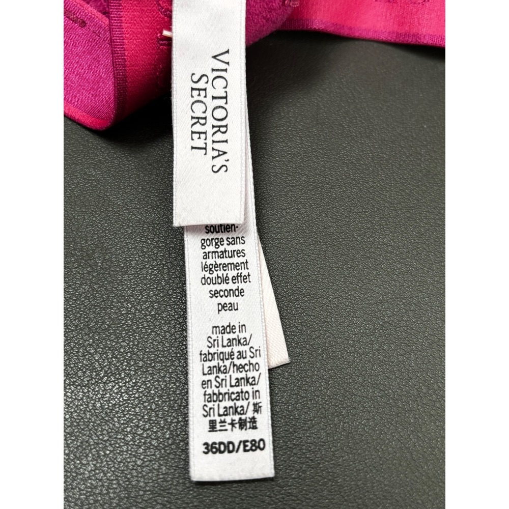 Victoria's Secret T-Shirt Lightly Lined Wireless Hot Pink Bra Size 36DD - Picture 7 of 8